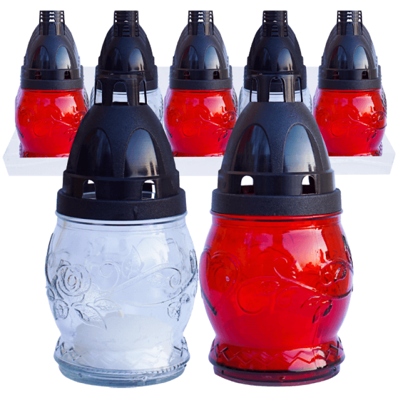 Candelă sticlă felinar CS1789, 20 buc/set, timp de ardere 6-8 ore